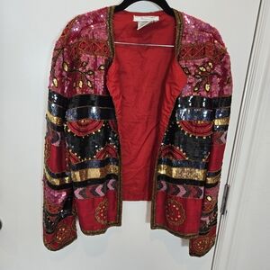 Papell Boutique Multicolor Sequin Jacket